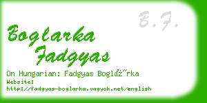 boglarka fadgyas business card